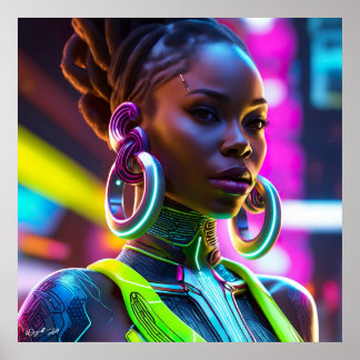 Poster de Arte Moderna afrofuturista africana