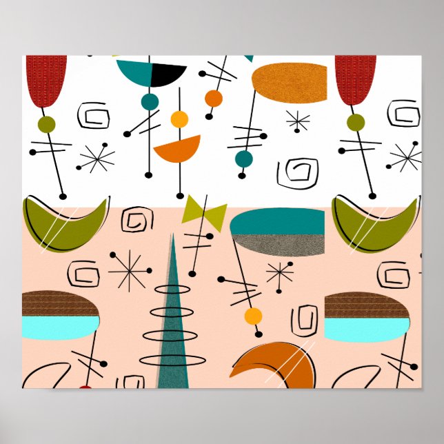 Poster De Arte Moderna Do Século médio Meia Lua 6 (Frente)