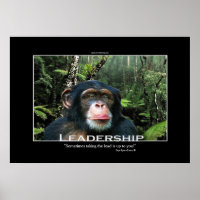 Poster de Arte Motivacional Chimpanzé LIDERSHIP