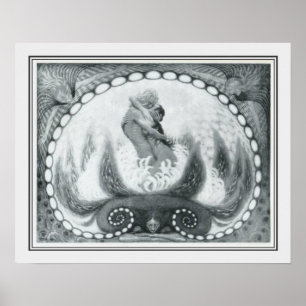 Poster De "arte Nouveau da flor Lotus" por Fidus