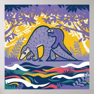 Poster de Arte Pangolina (Roxo)