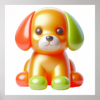 Pôster de Arte para Parede de Cachorrinho Fofo Cac