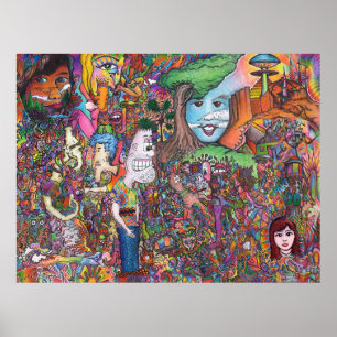 poster De Arte Psicodélica "Dê Uma Olhada"