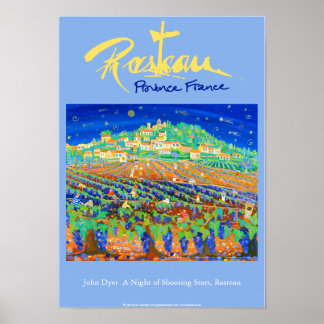Poster de Arte: Rasteau, França. Provence Azul