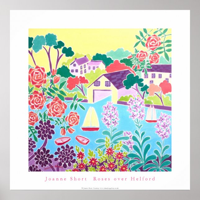Poster de Arte: Rosas sobre Helford, Cornwall (Frente)
