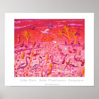 Poster de Arte: Ruby Flamingoes, Camargue, França