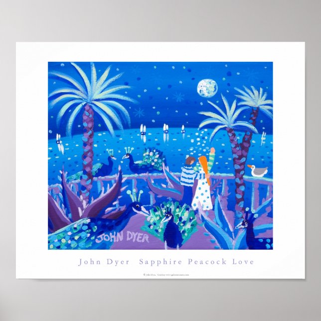 Poster de Arte: Sapphire Peacock Love, Côte d'Azur (Frente)