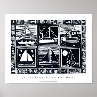 Poster de Arte: Seis Barcos Cornish. Imagem de Rec