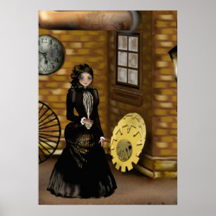 Poster de Arte Steampunk Procurando pela Rua Baker