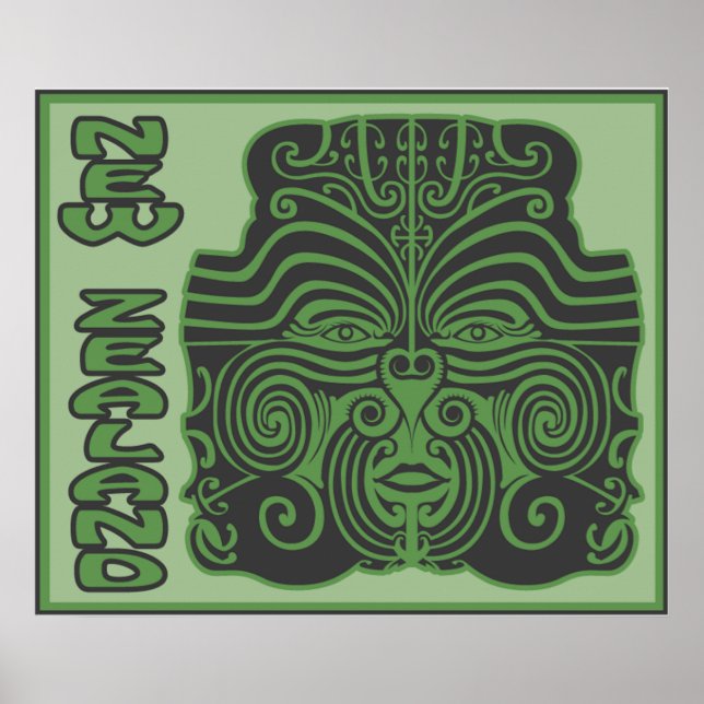 Poster de Arte Tribal da Nova Zelândia (Frente)