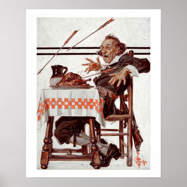 Poster de arte vítrea humorística de ação de graça (Frente)