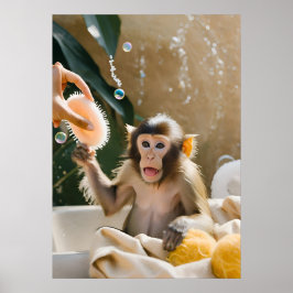 Poster de Arte Whimsical Macaco para Ela
