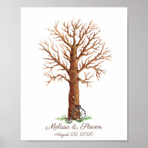Poster de Árvore de Impressão Digital de Pintura e