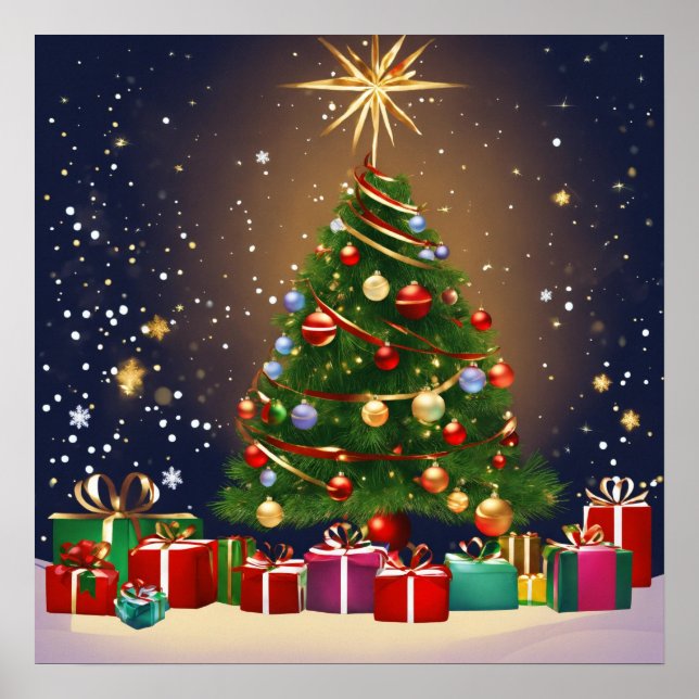 Poster de árvore de Natal (Frente)