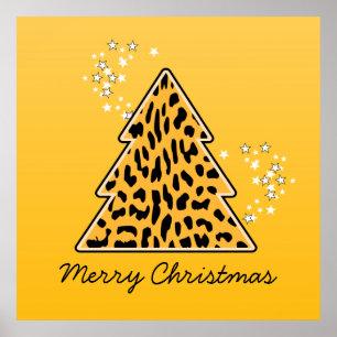 Poster de Árvore de Natal de Leopardo