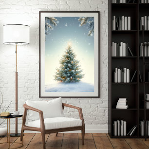 Pôster de Árvore de Natal Minimalista