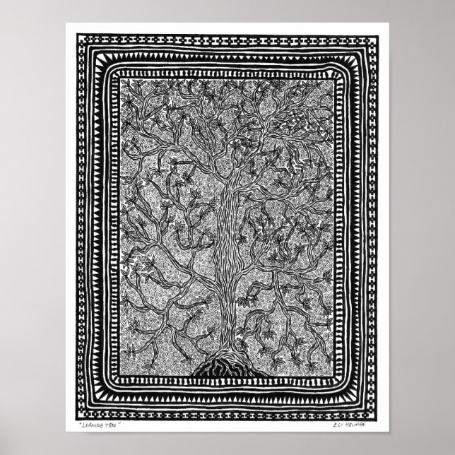 Poster de árvore inclinada (Frente)