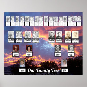 Poster de Árvores de Fotos da Família Silhuette 