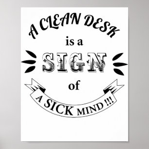 Poster de aspas engraçadas do Clean Desk