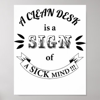 Poster de aspas engraçadas do Clean Desk