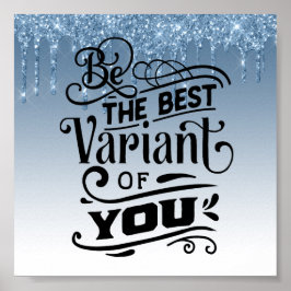 Poster de aspas inspiracionais com brilho azul