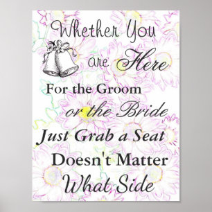 Poster de assento para casamento, tema margarida p