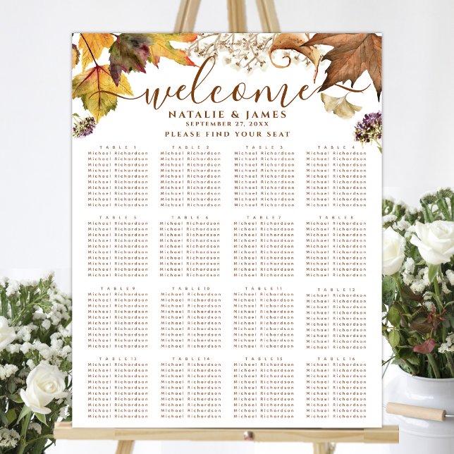 Poster de Assentos de Mesa Rustic Autumn 16 (Criador carregado)