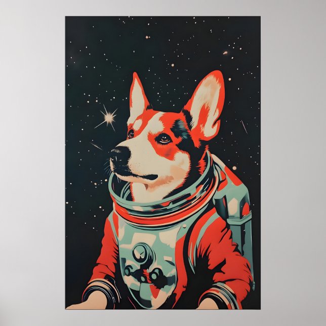 Poster de Astronauta Australian Cattle Dog, Austra (Frente)