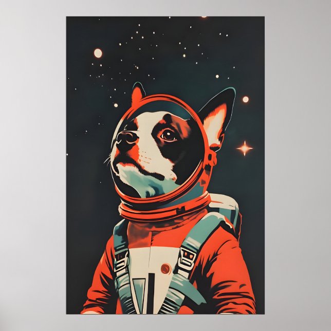 Poster de Astronauta Boston Terrier, Boston Terrie (Frente)