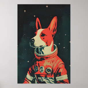 Poster de Astronauta Bull Terrier, Bull Terrier Re