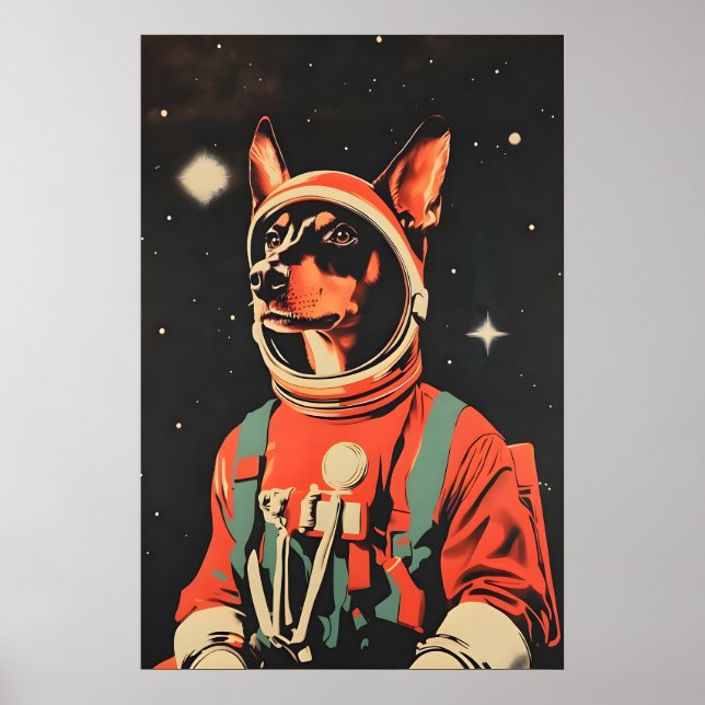 Pôster de Astronauta Doberman Pinscher, Doberman (Frente)