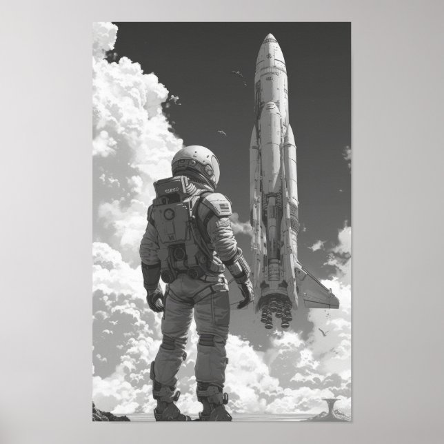 Poster de Astronauta sobre o ombro (Frente)