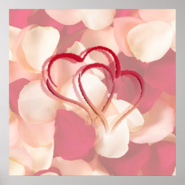 poster de AUTOGRAFIA de corações e rosa