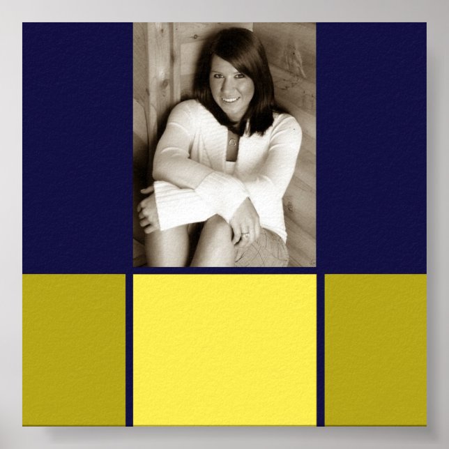 Poster de autógrafo azul e Dourado (Frente)