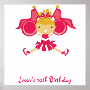 POSTER de autógrafo de aniversário do Cheerleader 
