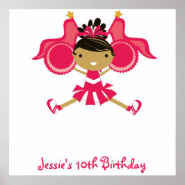 POSTER de autógrafo de aniversário do Cheerleader 