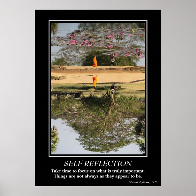 Poster de autoreflexão - Monk em Angkor Wat (Frente)