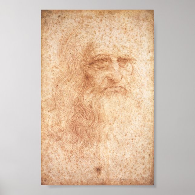 Poster de autorretrato Leonardo da Vinci. 1513 (Frente)