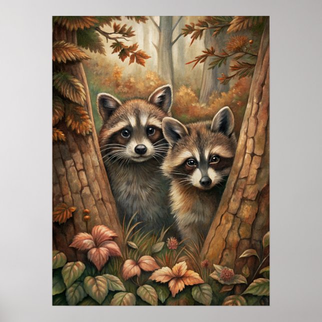 Poster de Autumn Raccoons (Frente)