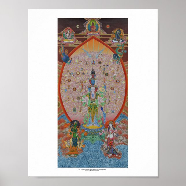 Poster de Avalokiteshvara Mil-Armados (Frente)