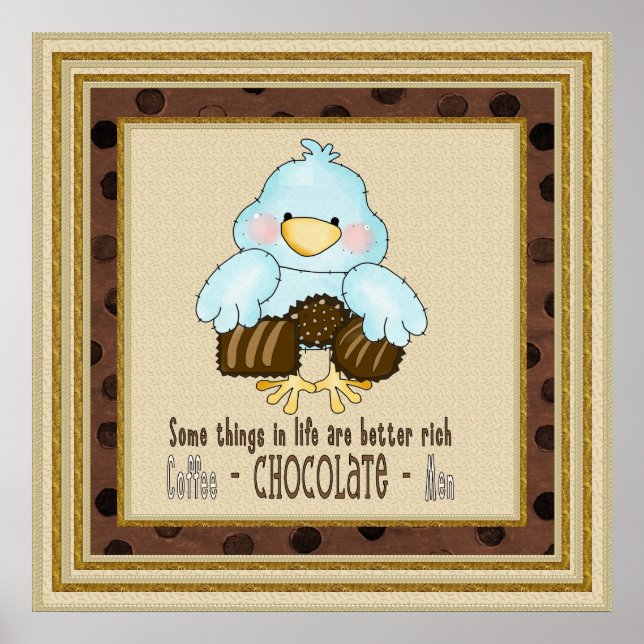 Poster de aves de chocolate (Frente)