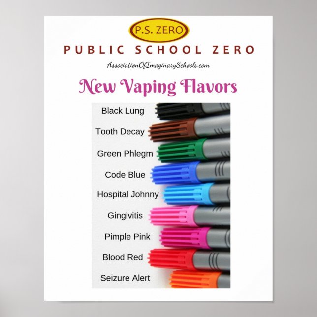 Poster de Aviso Anti-Fumante Anti-Vaping (Frente)