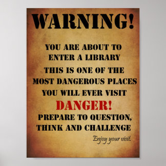 Poster de Aviso de Biblioteca
