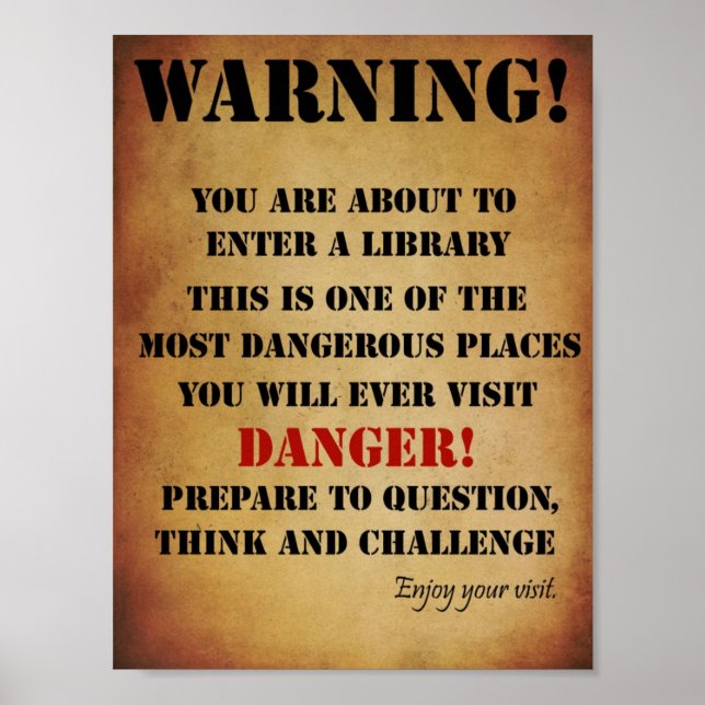 Poster de Aviso de Biblioteca (Frente)
