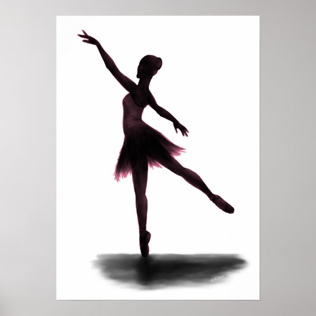 poster de bailarina "A prática torna perfeito" - r (Frente)