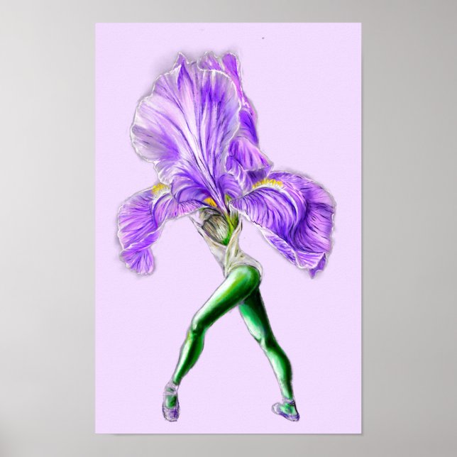 Poster de Bailarina Flor de Íris Dançarina de Ball (Frente)