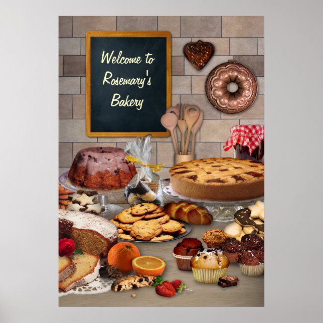 Poster de Bakery Personalizável (Frente)