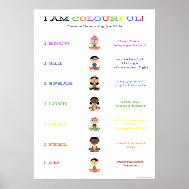 Poster de Balanceamento de Chakra Infantil - Versã (Frente)