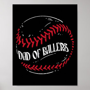 Poster De Ballers Baseball Funny Dia de os pais Men Pai