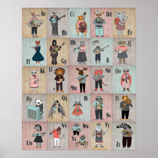 POSTER de Banda de alfabeto animal ABC